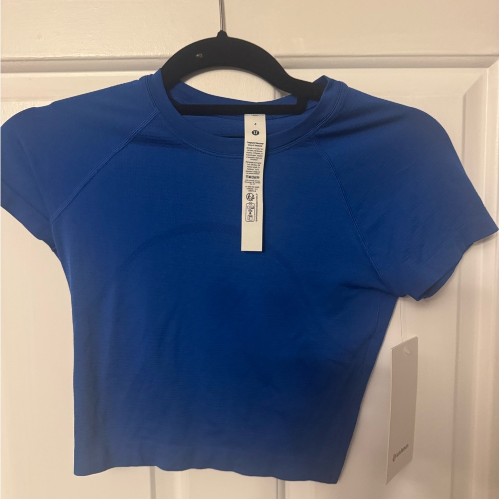 NWT Lululemon short sleeve swiftly crop top